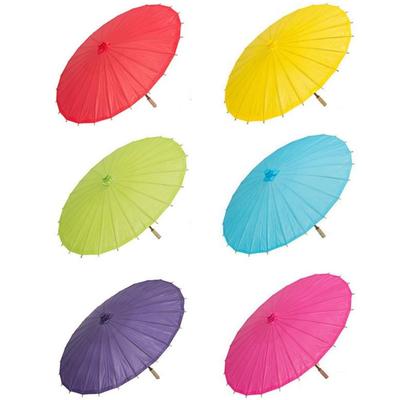 SITEDAN Japanese-style Parasol, Plain, Set of 6, Children's Parasol, Dance Umbrella, Decorative Umbrella, Photography Umbrella, Paper Umbrella, Long U