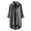 Damen Button-Down-Hemden Baumwolle Leinen Langarm Businesshemden Lässige Sommeroberteile Arbeitsblusen