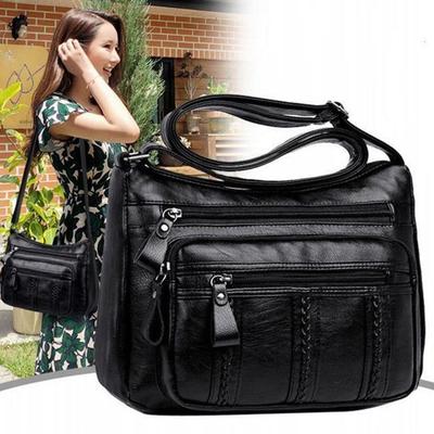 Cute Beautiful PU Multilayer Soft Leather Shoulder Crossbody Bag