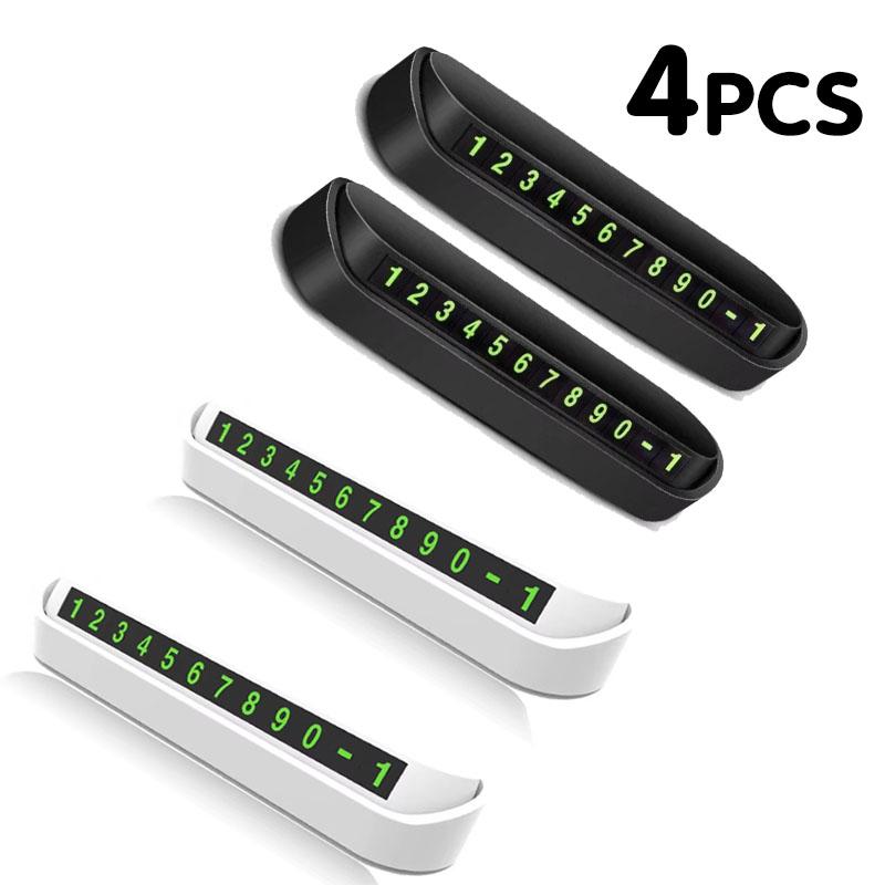 1/4Pcs Car Temporary Parking Card Phone Number Card Plate Telephone Number Car Park Stop Automobile Accessories