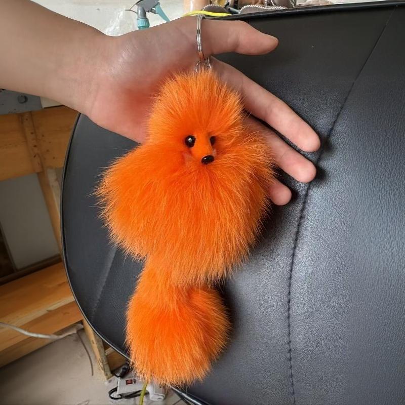 Cute Fox Car Keychain Fashion Bag Charm Pendant Eco-Friendly Material Accessory for Women Holiday Gift