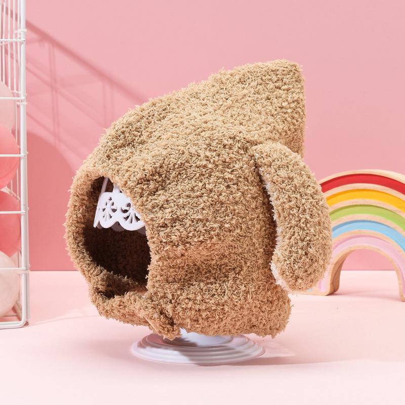 Baby Hat Winter Velvet Warm Pullover Hat Baby Super Cute Rabbit Ears Ear Hat Children's Plush Knitted Hat