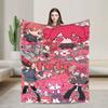Teto Kasane Chibi Cartoon Anime Blanket  Warm Novelty Plush Throw Blanket For Couch Chair Sofa Bed Flannel Bedspread Bed Cover