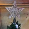 Leuchtender Stern Weihnachtsbaumspitze Transparenter Kunststoff Weihnachtsbaumschmuck Partyzubehör Weihnachtsdekoration Leuchtende Requisiten