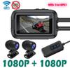 Cámara de salpicadero para motocicleta doble 1080P, Cámara de motocicleta totalmente impermeable, Grabador/Caja negra de doble lente frontal y trasero