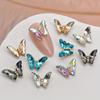 10pcs Butterfly Nail Charms With Crystal Glass Rhinestones, Alloy Nail Art Accessories, Nail Art Supplies For Women And Girls