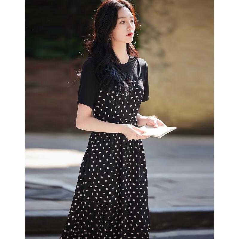 Demana Romantic Polka Dot Chiffon Dress