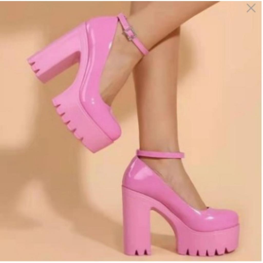 Spring super high heel women's shoes stage model single shoes thick heel nightclub DJ work shoes catwalk shoes women