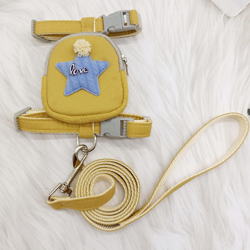 Adjustable Dog Traction Rope for Puppy Multi-Function Pet Knapsack Poodle Traction Rope Chest Strap Walking Dog Rope