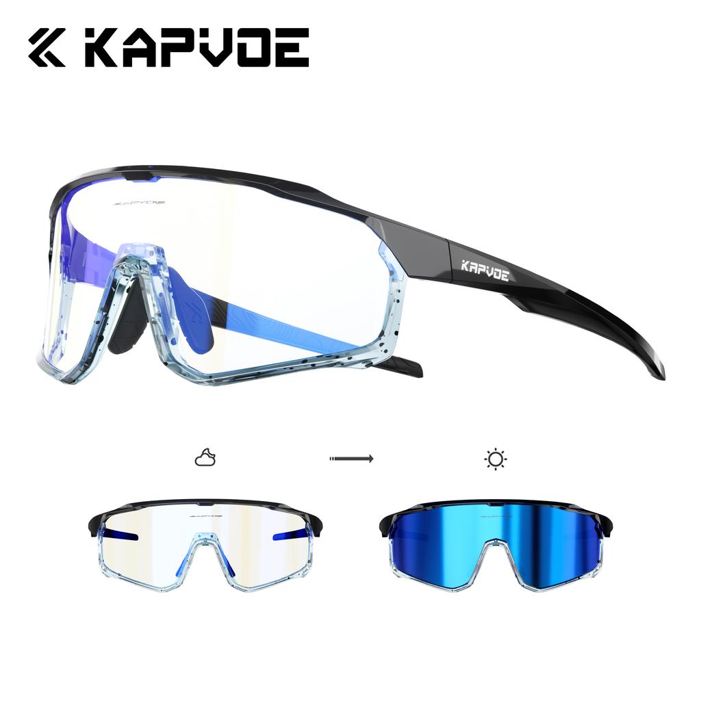 Kapvoe Photochromic Cycling Sunglasses for Men Glasses MTB Bike Road Bicycle Sports Protection Goggles UV400 Hiking Eyewear