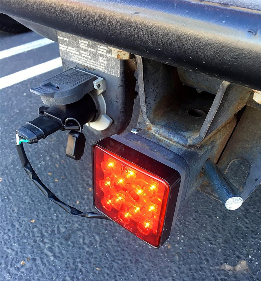 2" Haagikonksu vastuvõtja kate 12 LED punane pidurituli stopplamp torukate koos tihvtiga