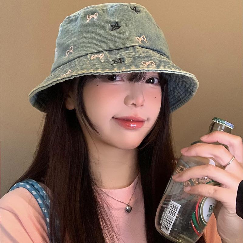 Wide Classic Denim Brim Hat For Women With Embroidery Ideal For Sunny Days