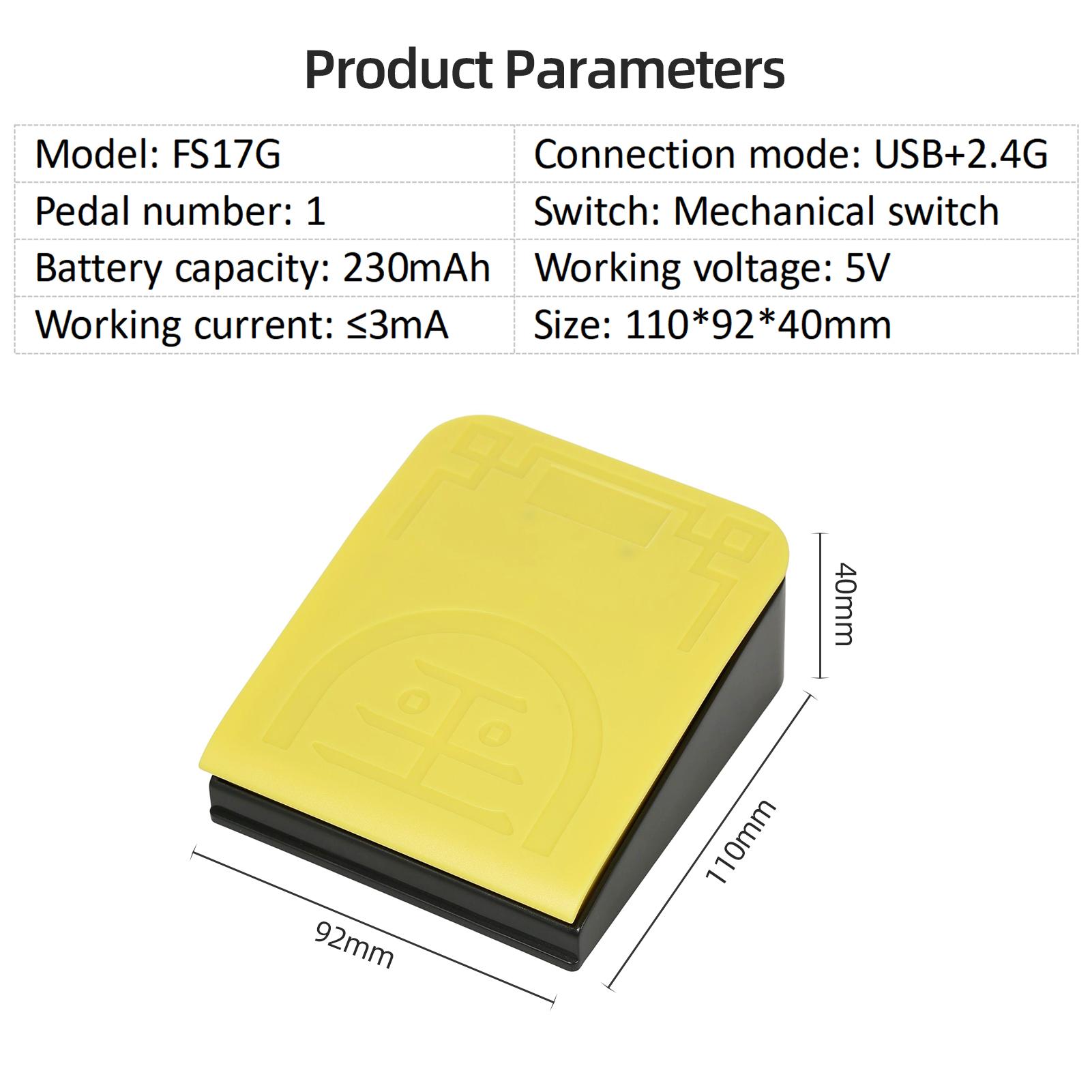 FS17G Single Foot   Multifunctional Customized Foot Pedal USB+2.4G Dual-mode Connection Mechanical   Wide Application
