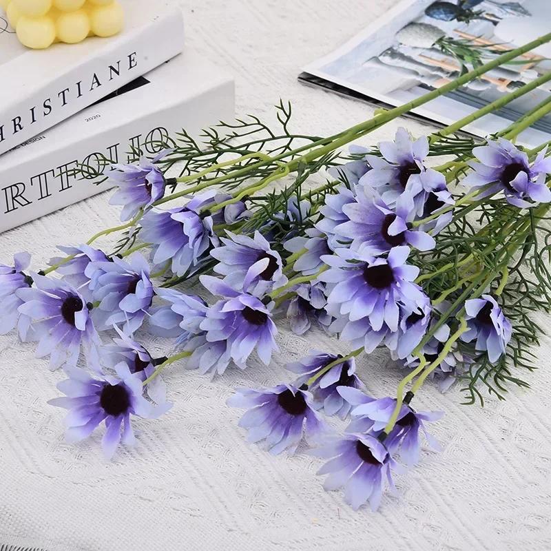 One Bouquet 7 Branch 28 Heads Cute Silk Daisy Artificial Decorative Flower DIY Wedding Flower Bouquet Home Room Table Decoration