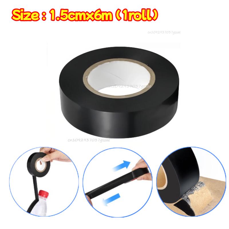 

Waterproof Heat Resistant Electrical Insulation Tape Strong Adhesive PVC Tape for Home and Industrial Wiring Home Improvement 1 Rolls(6m) чорний