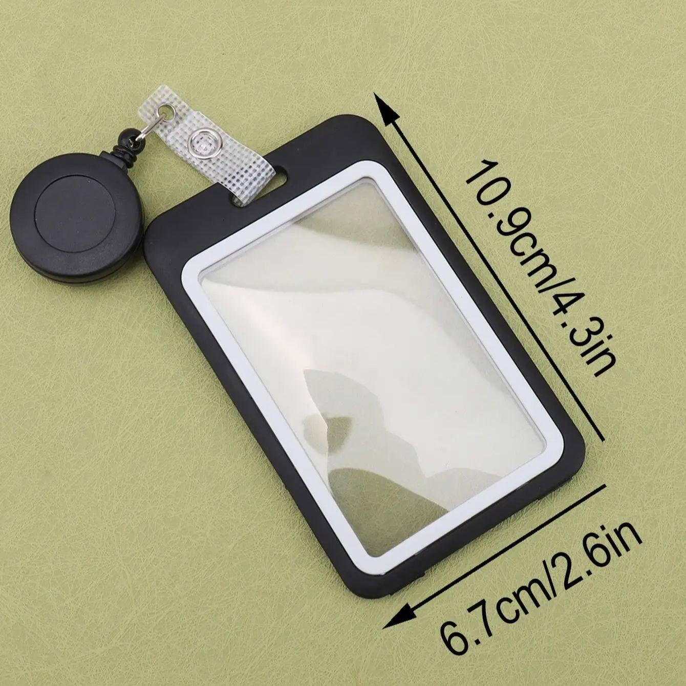 

Retractable ID Card Holder Lanyard, Transparent Plastic Badge Reel Clip for Office Work ID Badges, Keychain, School Card