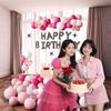 Birthday Balloon Decoration Scene Arrangement Supplies Premium Package Set Background Wall Pink Girl Dress