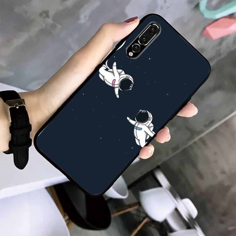 כיסוי טלפון מצויר ביד אסטרונאוט עבור Huawei G7 G8 P7 P8 P9 P10 P20 P30 Lite מיני פרו P Smart Plus קוב פונדס