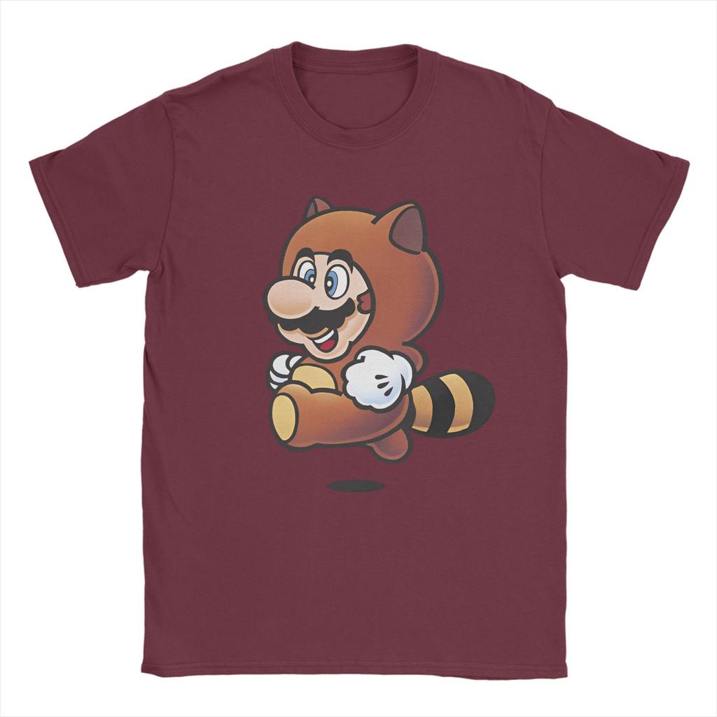 Tanooki Marios T Shirts Mens  Cotton Funny TShirts Round Neck  Tee Shirt Short Sleeve Tops Adult