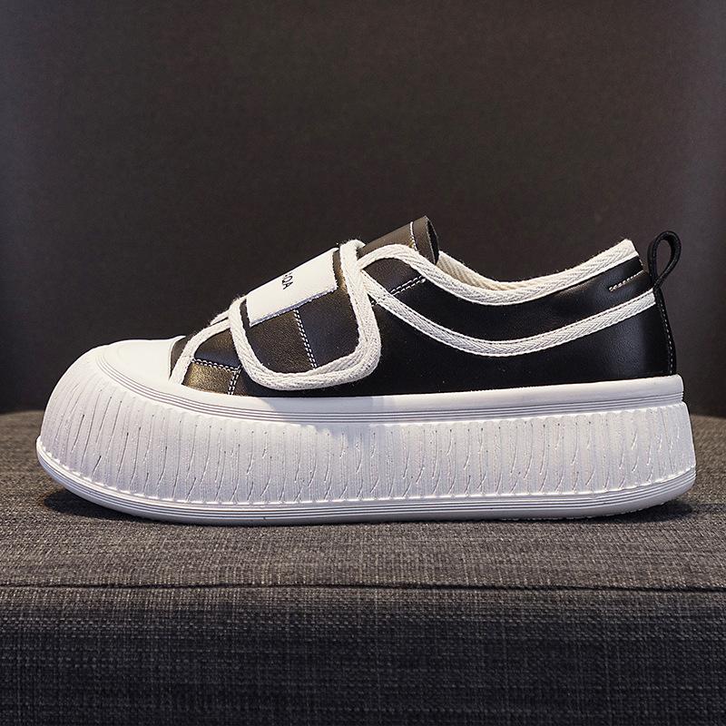 Ugly Cute Big Head Bread Shoes New Niche Versatile Casual Leather Little White Shoes Fisherman Breathable Thick-soled Biscuit Board Shoes