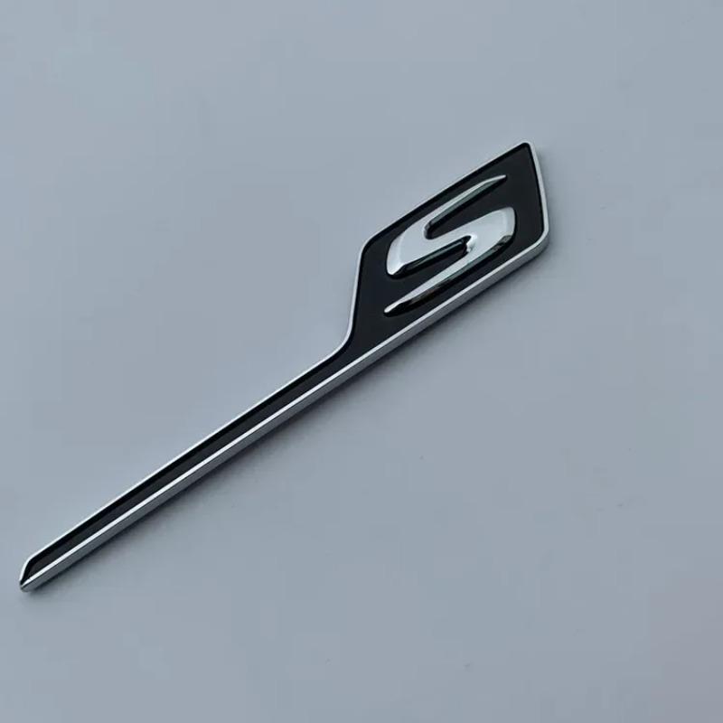 1Pc Car Styling New Long S R Letter Trunk Emblem Logo Badge Sticker For GTR GTS C63S E63S GLC63S GLE63S