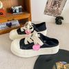 BE-6715 latex insole/love niche two wear canvas shoes women's summer thin lazy versatile half-drag board shoes
