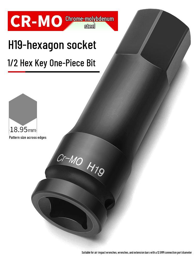 Compact Air Impact Wrench: 1/2" Hex H-Type Pneumatic Screwdriver with Chrome Molybdenum Socket