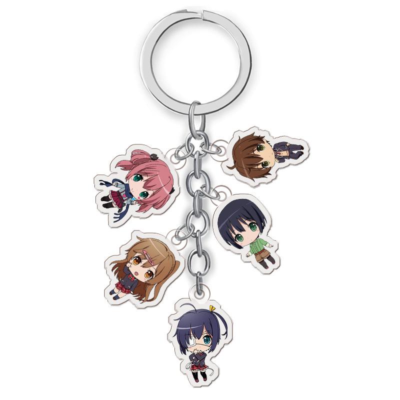 Chuunibyou Anime Acrylic Keychain Set - 5 Cute Figure Ornaments 27mm