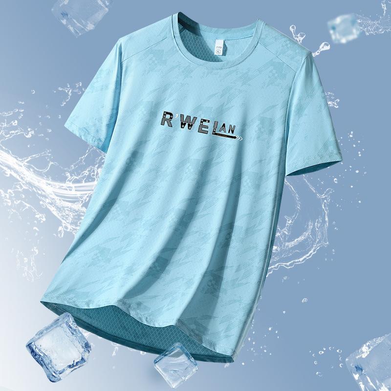 Herre Sommer Sports T-skjorte Rund Hals Kort Ermet Skjorte Komfortabel Casual Sport Pluss Størrelse Pustende T-skjorte