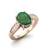 8 X 6 MM Oval Emerald 925 Sterling Silver Rose Vermeil Solitaire Anniversary Wedding Women Ring