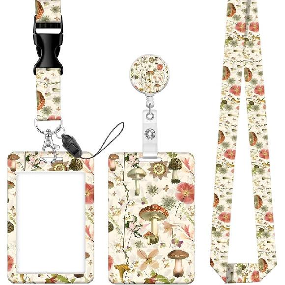 Badge Reels Retractable with Carabiner Reel Clip, ID Name Tag Work Badge Holder Belt Ferrule, Identity ID Badge Holder Cover Case for Office Work