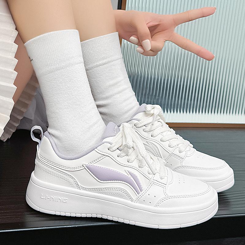 Li Ning Sycee Slip Resistant Cushioning Abrasion Resistant Lightweight Breathable Low top Skateboard Shoes Women's AGCV144-2