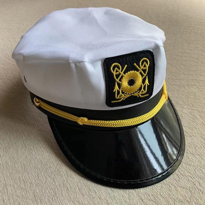 Uniform Accessories Label Police Cap Black and White Checkered Octagonal Flat Top Cap Adult Cosplay Uniform Accessories