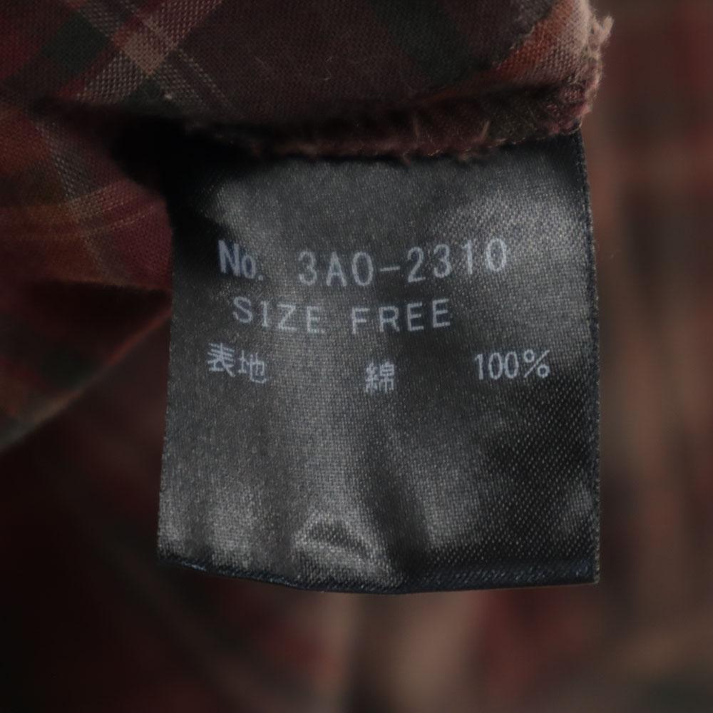 HYSTERIC Check Pattern Long sleeve pin tuck Band collar shirt F Tunic Women Used