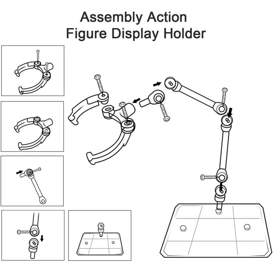 Action Figure Stand,Doll Model Display Holder Base Doll Support for HG RG SD SHF Gundam 1/144 Toy Collectible Display Storage