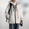 Veste Homme Printemps et Automne Fine à Capuche Sport Veste Étudiant Ample Décontractée