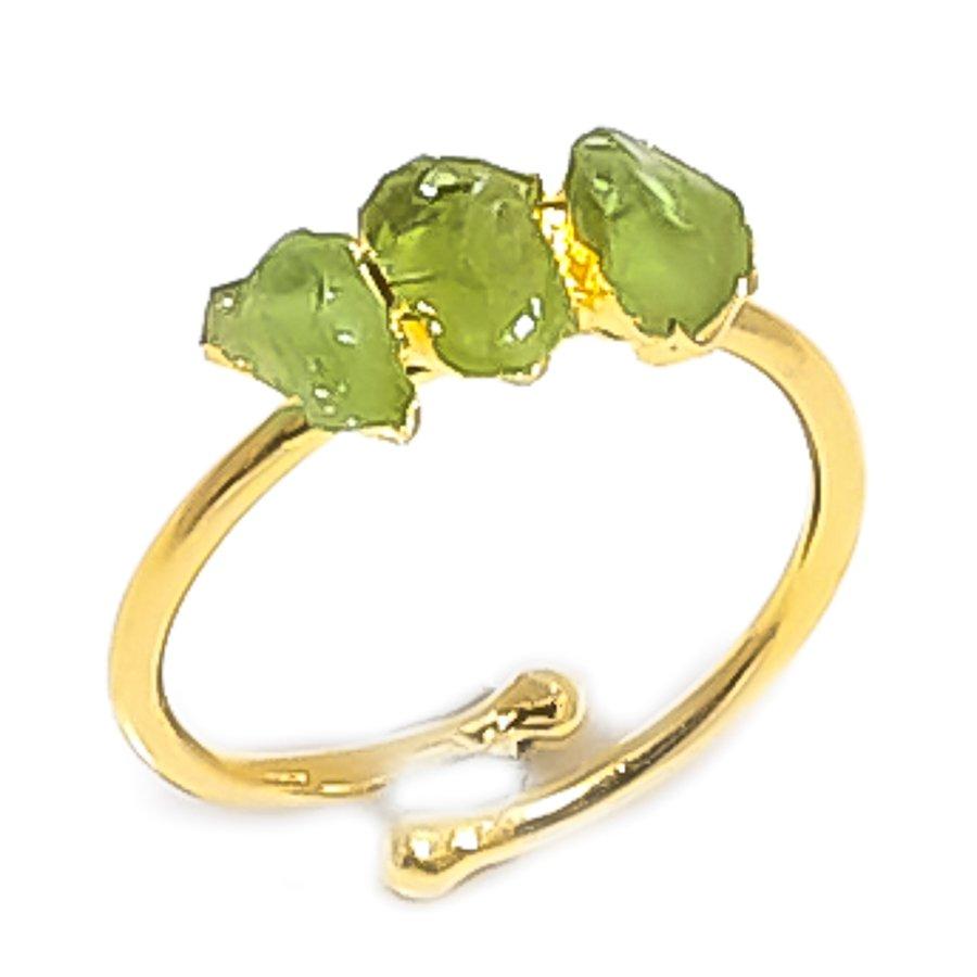 

Natural Peridot Rough 925 Sterling Silver Jewelry Ring Size Adjustable w8d50