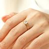 Rrjzz Prinzessschliff VVS1 CZ Labordiamant Solitärring Silber Goldfarbe Damen Verlobungsringringe für Hochzeit Feiner Schmuck