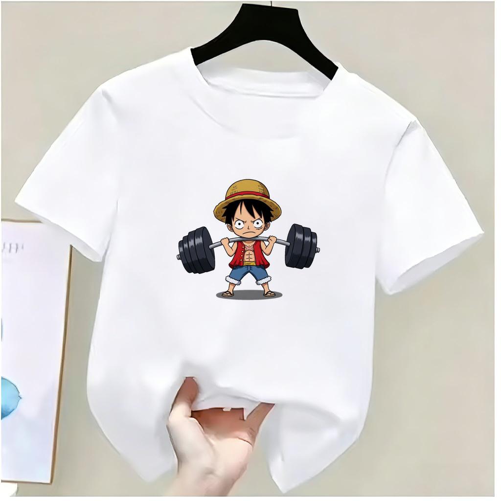 Summer New Arrival One Piece Pattern Tshirt unisex anime print casual shortsleeved fashionable streetwear top Y2K style