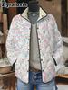Women's Padded Cotton Jacket Floral Digital Print Women's Cotton Jacket