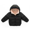 2026 Kids' Hooded Plaid Fleece-Lined Down Jacket for Boys & Girls, Warm Cotton Outerwear for Baby, Autumn & Winter.
