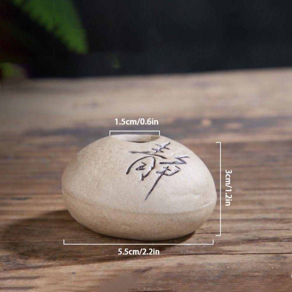 Ceramic Ceramic Zen Hydroponic Vase Handmade Desktop Small Vase Stone Shape Vase  Office