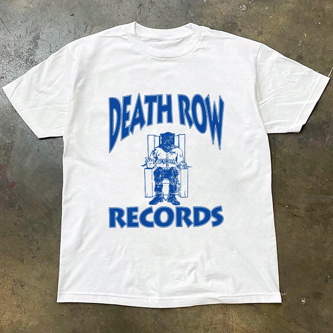 2026 DEATH ROW RECORDS Band Short-sleeved Hip-hop Rap Youth Heavyweight Pure Cotton Round-neck T-shirt L