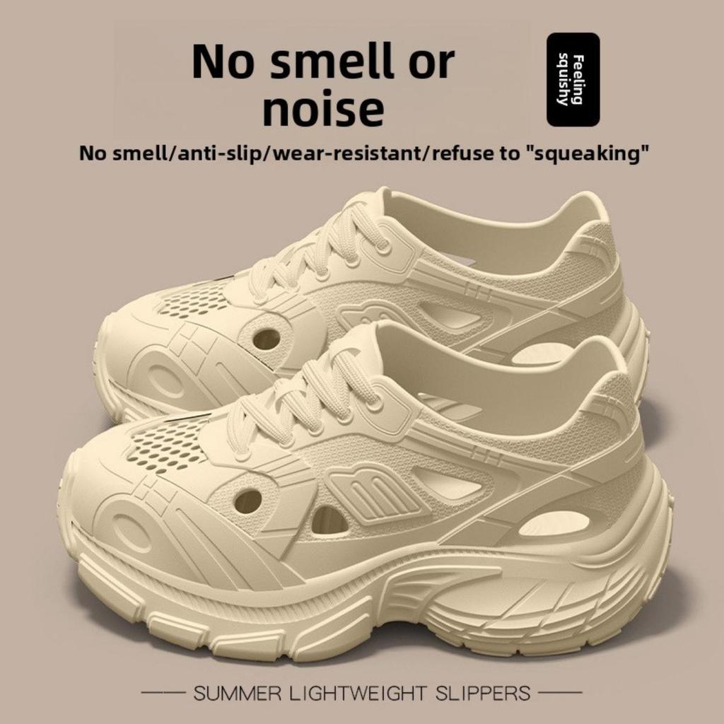 Höhlenschuhe für Damen, Sommer-Oberbekleidung, Neu mit dicker Sohle, Rutschfest, Geruchshemmend, Atmungsaktive Sandalen