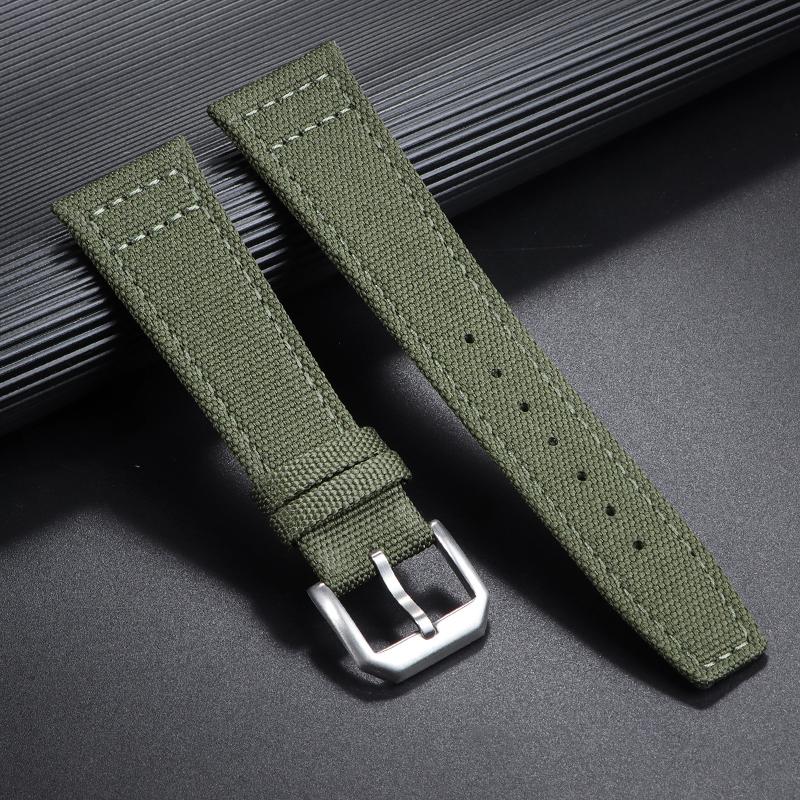 Nylon Canvas Watch Strap 20mm 21mm 22mm Band for IWC Pilot Waterproof Sports Watchband Cowhide Wrist Belt Men's Women's Bracelet