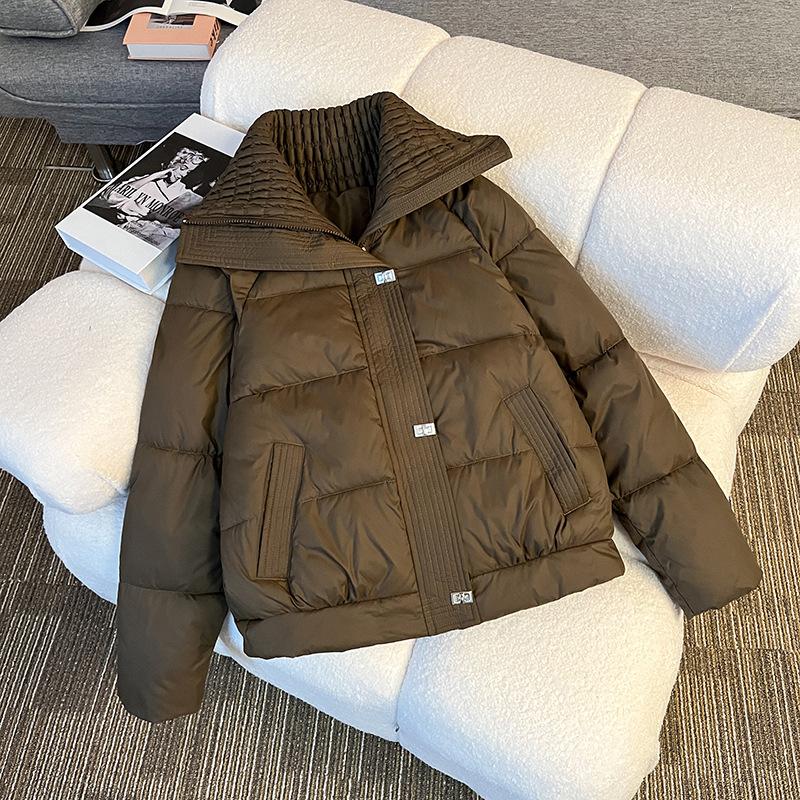 2025 new down cotton jacket women's short lapel fashion high-end small fragrance style slimming winter warm jacket