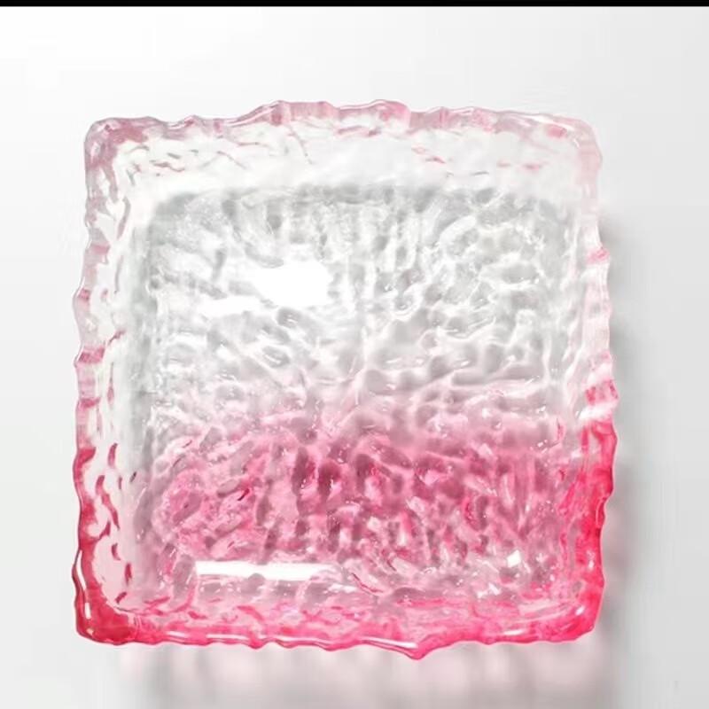 

Youde Irregular Glass Fruit Dessert Plates, Gradient Pink (Set of 2)