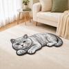 DYS Cute Cat Bathroom Rug, Anti-Slip Absorbent Bath Washable Plush Kitty Door Mat for Entrance Kitchen Home Decor