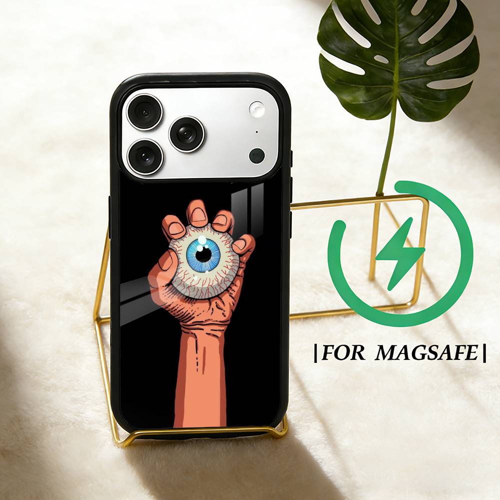 

Eye Art Painting Phone Case For iPhone 17 16 15 14 13 12 Pro Max Plus for Magsafe Mirror Wireless Magnetic Cover iphone16e