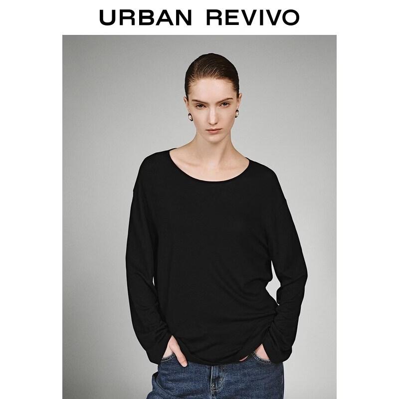 UR2026 Women s Elegant Twisted Back Hollow Out Round Neck T-Shirt XS